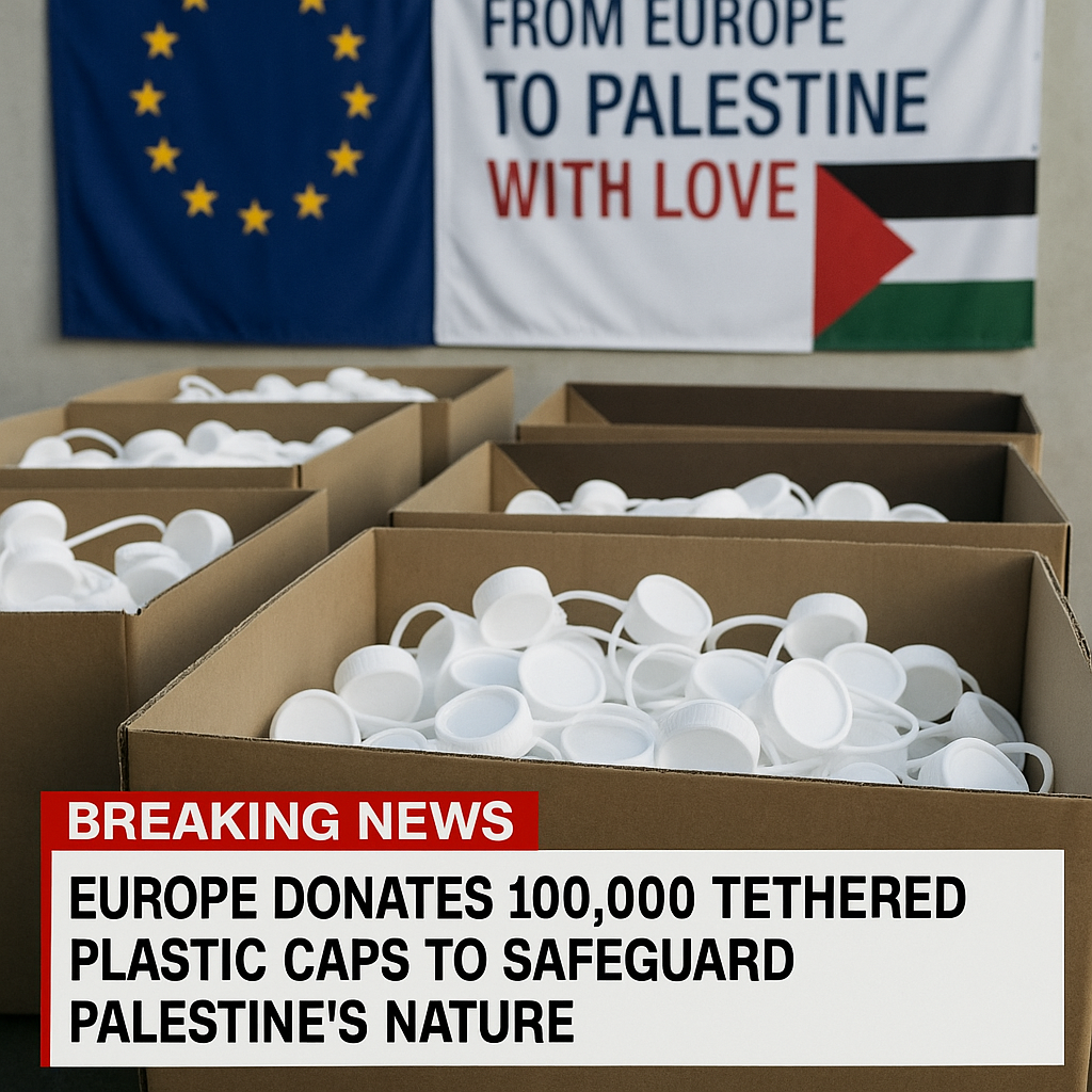 Europe Donates 100,000 Tethered Plastic Caps to Safeguard Palestine’s Nature