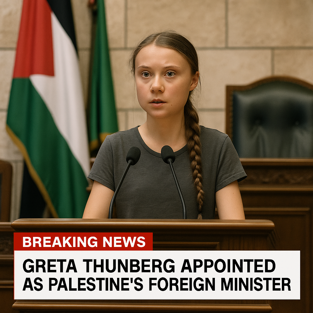 Greta Thunberg Appointed as Palestine’s Foreign Minister