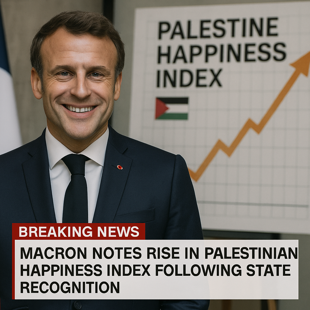 Macron Celebrates Happiness Rise