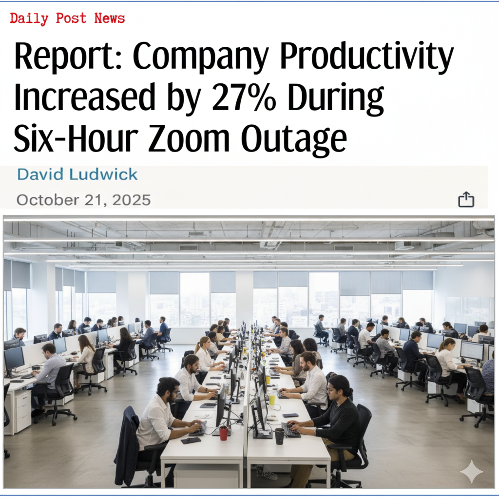 Report: Company Productivity Increased by 27% During Six-Hour Zoom Outage
