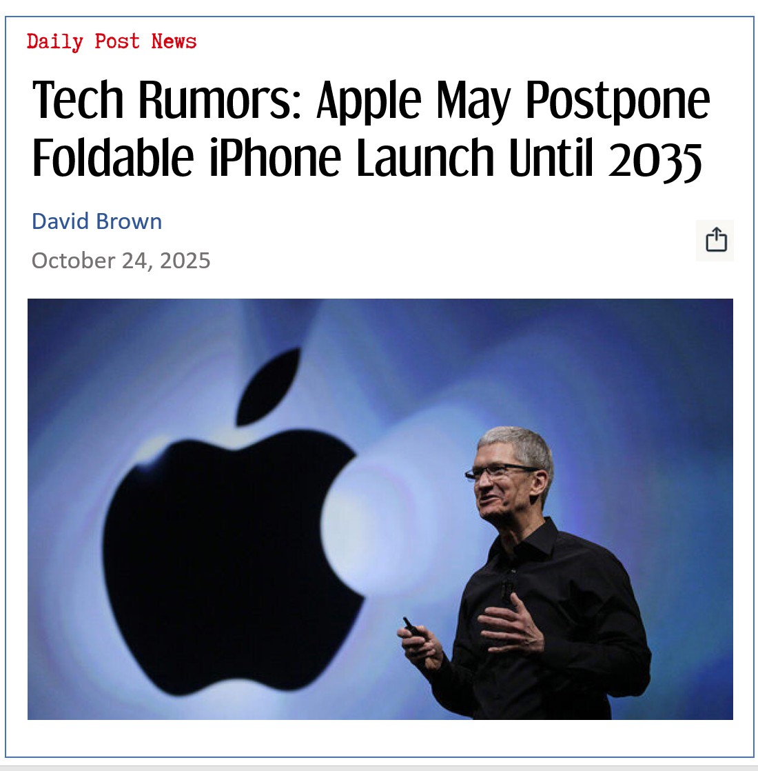 Tech Rumors: Apple May Postpone Foldable iPhone Launch Until 2035