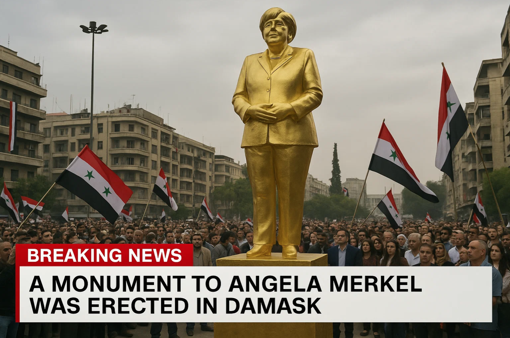 A Monument to Angela Merkel Was Erected in Damascus