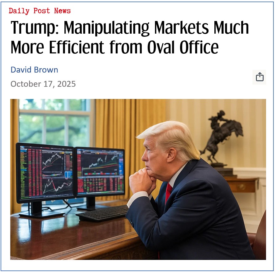 Trump: Manipulating Markets Much More Efficient from Oval Office
