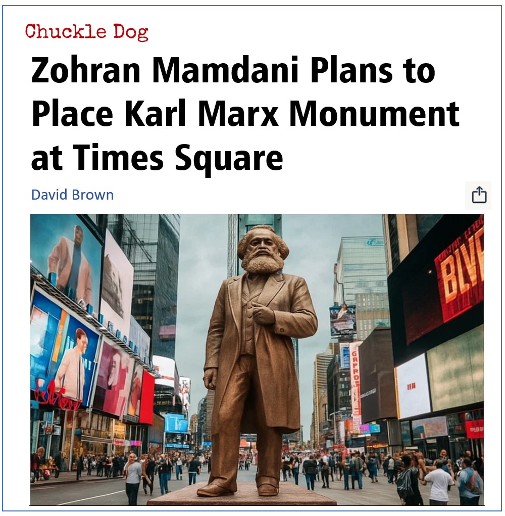 Zohran Mamdani Plans to Place Karl Marx Monument at Times Square