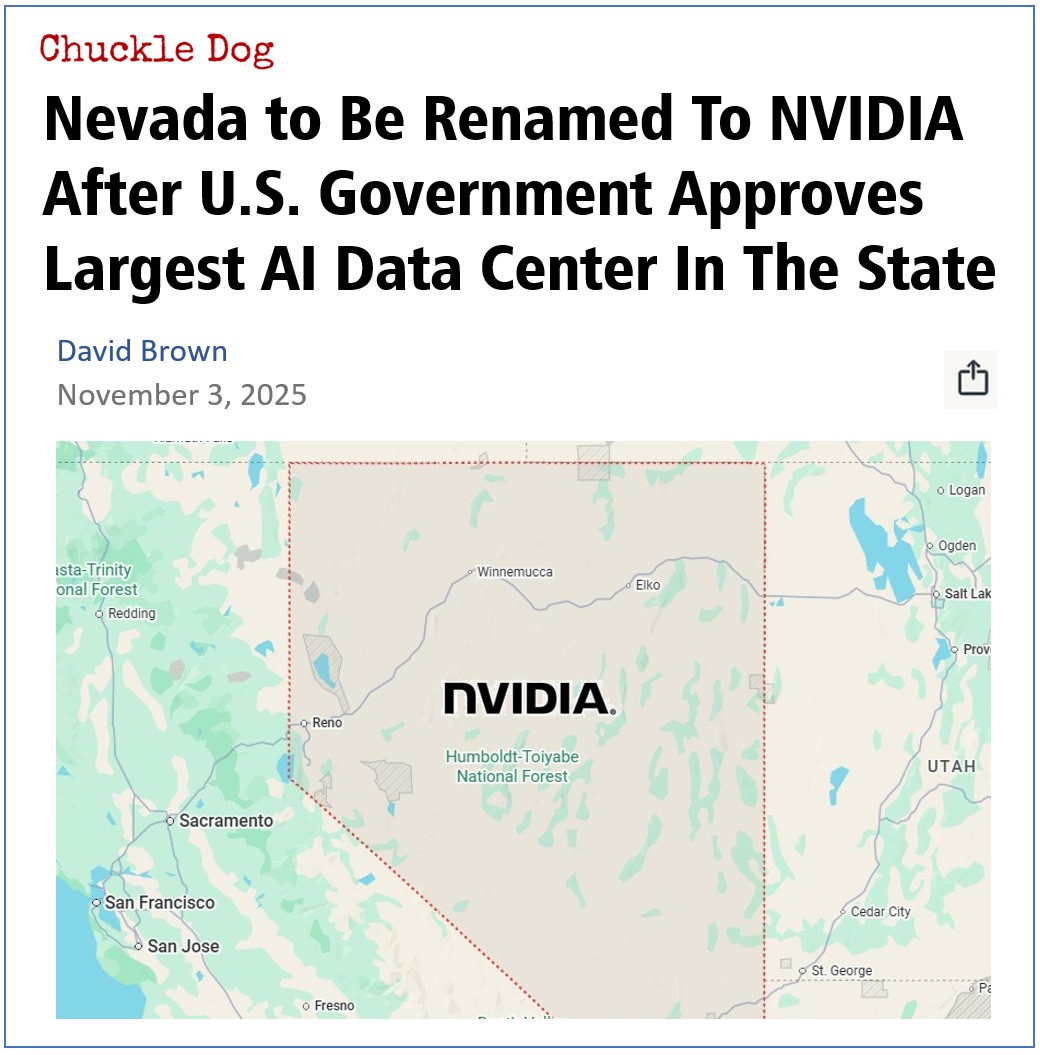 Nevada to Be Renamed To NVIDIA After U.S. Government Approves Largest AI Data Center In The State