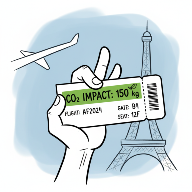 Journalists found a man in France who bought flight tickets guided by CO2 emissions